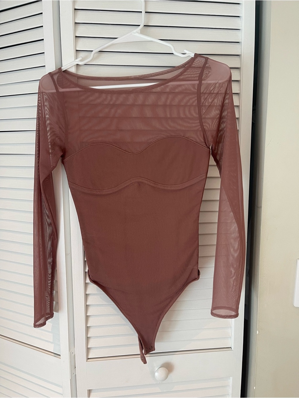 Abercrombie & Fitch Mesh Long Sleeve Bodysuit